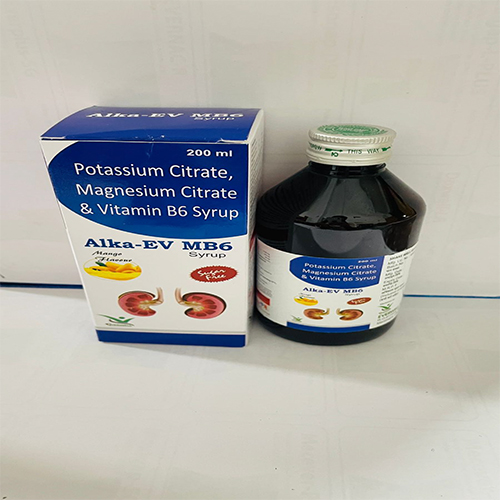 Product Name: Alka EV MB6 , Compositions of Alka EV MB6  are Potassium Citrate, Magnesium Citrate & Vitamin B6 Syrup  - Orange Biotech Private Limited