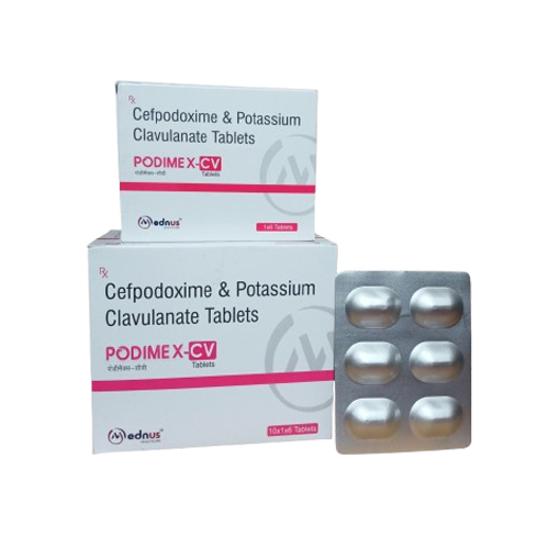 Product Name: PODIMEX CV, Compositions of PODIMEX CV are Cefpodoxime & Potassium Clavulanate Tablets - Mednus Healthcare