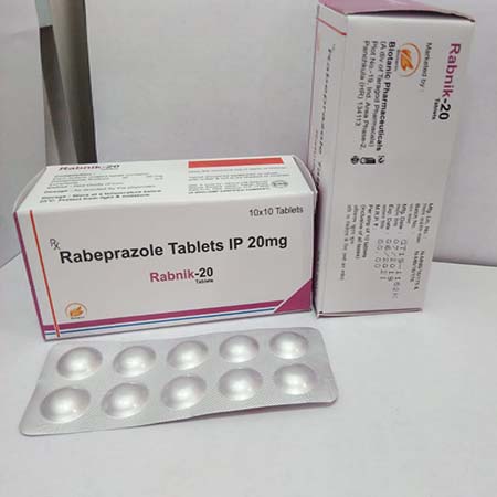 Product Name: Rabnik 20, Compositions of are Rabeprazole Tablets I.P. 20 mg - Biotanic Pharmaceuticals