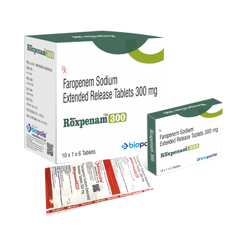 Product Name: ROXPENAM 300, Compositions of Faropenem Sodium Extended Release Tablets 300 mg are Faropenem Sodium Extended Release Tablets 300 mg - Biopolis Lifesciences Private Limited