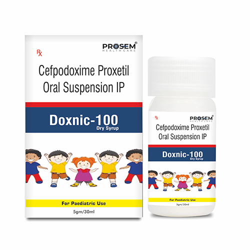 Product Name: Doxnic 100, Compositions of Cefpodoxime Proxetil Oral Suspension IP are Cefpodoxime Proxetil Oral Suspension IP - Prosem Healthcare