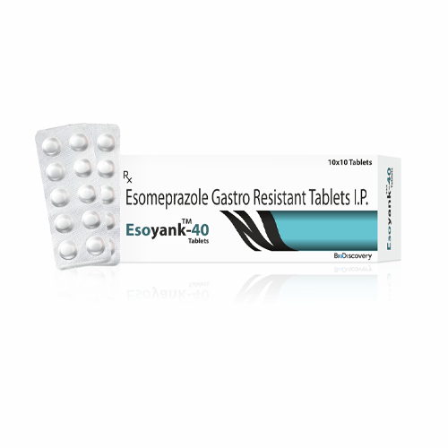 Product Name: Esoyank 40, Compositions of Esoyank 40 are Esomeprazole Gastro Resistant Tablets I.P - Biodiscovery Lifesciences Private Limited