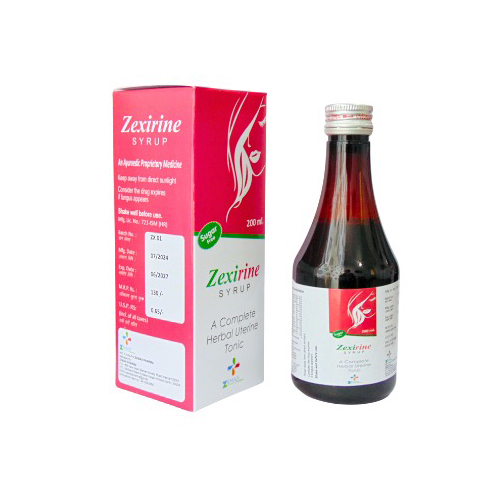 Product Name: Zexirine SYRUP, Compositions of Zexirine SYRUP are A Complete Herbal Uteine Tonic - Zemax Pharma