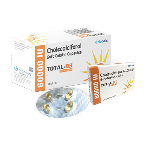 Product Name: TOTAL D3, Compositions of Cholecalciferol Soft Gelatin Capsules are Cholecalciferol Soft Gelatin Capsules - Biopolis Lifesciences Private Limited