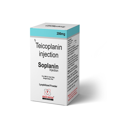 Product Name: SOPLANIN, Compositions of SOPLANIN are Teicoplanin Injecton  - Health Biotech Limited