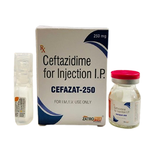 Product Name: CEFAZAT 250, Compositions of CEFAZAT 250 are Ceftazidime for Injection I.P - Zatropha Pharma