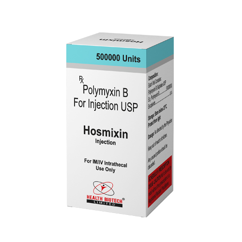 Product Name: HOSMIXIN, Compositions of HOSMIXIN are Polymyxin B For Injection USP - Health Biotech Limited