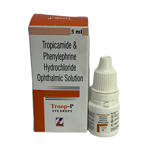 Product Name: Troop P, Compositions of Troop P are Tropicamide & Phenylephrine Hydrochloride Ophthalmic Solution - Zerdia Healthcare Private Limited