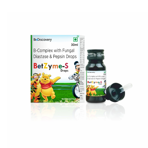 Product Name: BetZyme S, Compositions of BetZyme S are B-Complex with Fungal Diastase & Pepsin Drops - Biodiscovery Lifesciences Private Limited