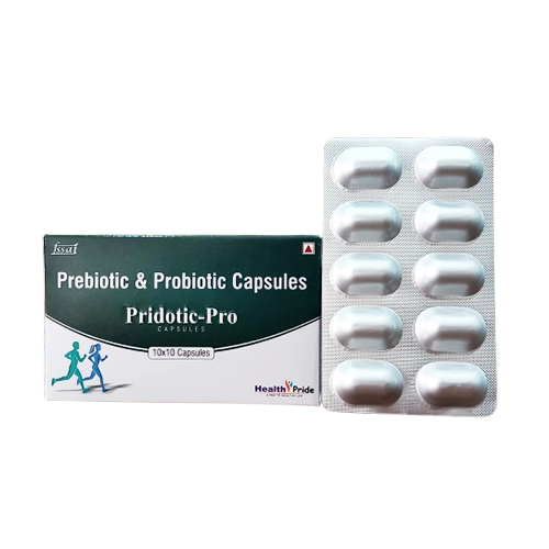 Product Name: PRIDOTIC PRO, Compositions of PRIDOTIC PRO are Prebiotics & Probiotics Capsules - Health Pride