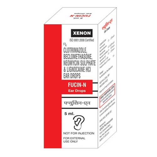 Product Name: Fucin N, Compositions of Fucin N are Clotrimazole & Lignocaine HCL Ear Drops - Xenon Pharmaceuticals