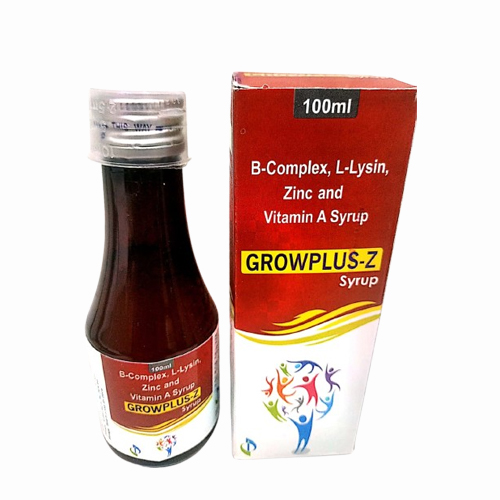 Product Name: GROWPLUS Z , Compositions of GROWPLUS Z  are B-Complex,L-Lysin, Vitamin A Syrup - Insta Care Lifesciences