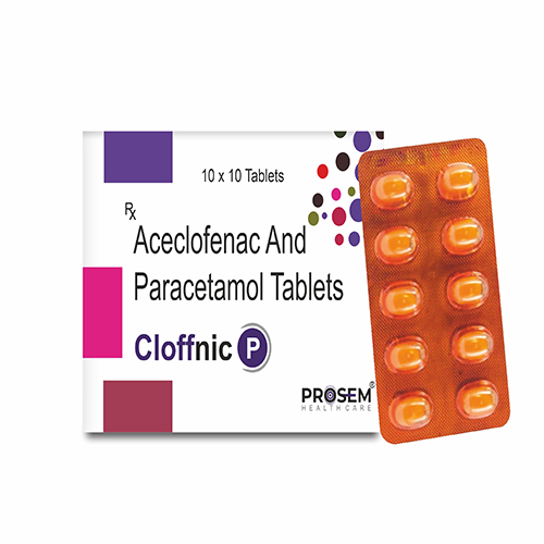 Product Name: Cloffnic P, Compositions of Cloffnic P are Acecloefenac And Paracetamol Tablets - Prosem Healthcare