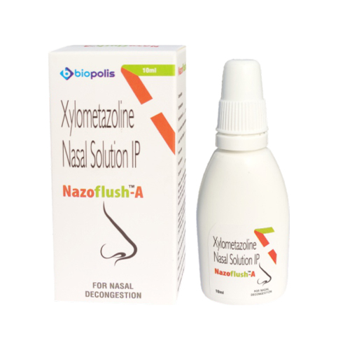 Product Name: NAZOFLUSH A, Compositions of Xylometazole Nasal Solution IP are Xylometazole Nasal Solution IP - Biopolis Lifesciences Private Limited