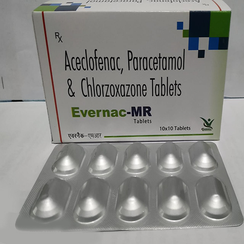 Product Name: Evernac MR , Compositions of Evernac MR  are Aceclofenac, Paracetamol & Chlorzoxazone Tablets  - Everwell Pharma Private Limited