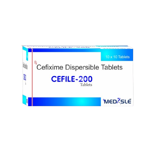 Product Name: CEFILE 200, Compositions of CEFILE 200 are Cefixime Dispersible Tablets - Medisle Pharma