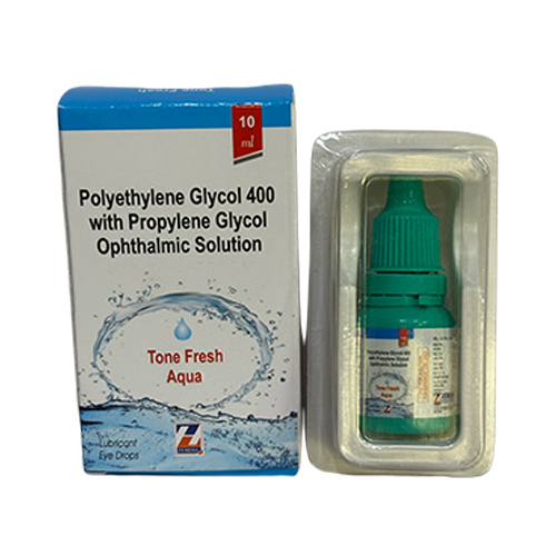 Product Name: Tone Fresh Aqua, Compositions of Tone Fresh Aqua are Polyethylene Glycol 400 with Propylene Glycol Ophthalmic Solution - Zerdia Healthcare Private Limited