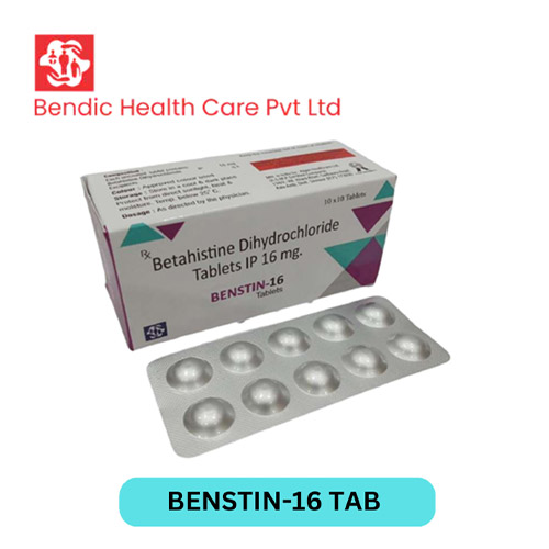 Product Name: BENSTIN 16, Compositions of Betahistine Dihydrochloride Tablets IP 16 mg. are Betahistine Dihydrochloride Tablets IP 16 mg. - Bendic Healthcare Private Limited