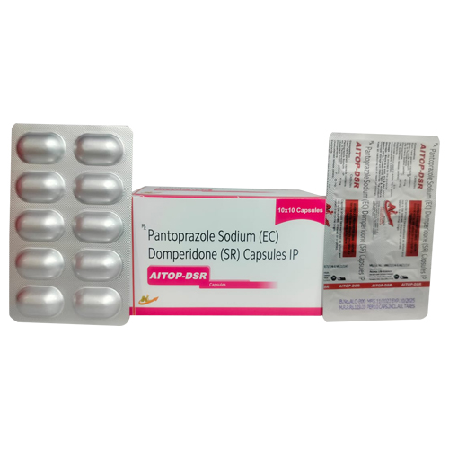 Product Name: AITOP DSR, Compositions of AITOP DSR are Pantoprazole Sodium (EC) Domperidone (SR) Capsules IP - Access Life Science