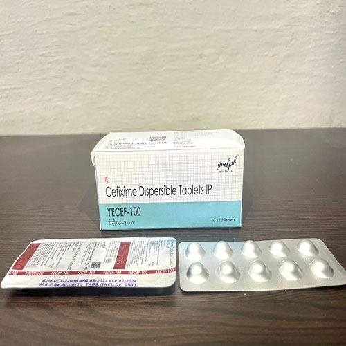 Product Name: Yecef 100, Compositions of Cefixime  Dispersible Tablets Ip are Cefixime  Dispersible Tablets Ip - Guelph Healthcare Pvt. Ltd