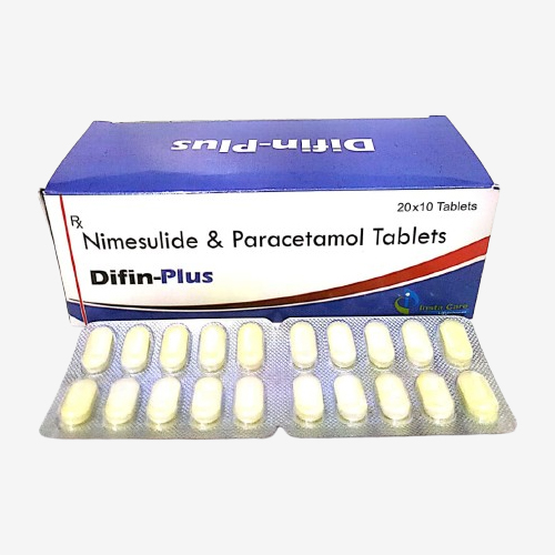 Product Name: DIFIN PLUS, Compositions of DIFIN PLUS are Nimesulid & Paracetamol Tablets  - Insta Care Lifesciences