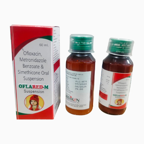 Product Name: OFLARED M, Compositions of OFLARED M are Ofloxacin, Metronidazole Benzoate & Simethicone Oral Suspension  - Access Life Science