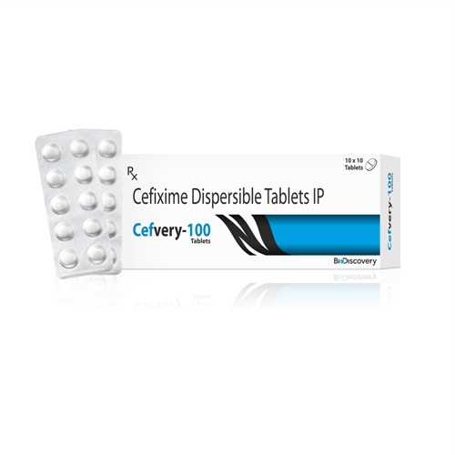 Product Name: Cefvery 100, Compositions of Cefvery 100 are Cefixime Dispersible Tablets IP - Biodiscovery Lifesciences Private Limited