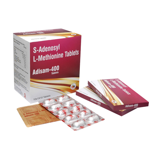 Product Name: Adisam 400 Tablets, Compositions of Adisam 400 Tablets are S-Adenosyl L-Methionine Tablets - MK Healthcare