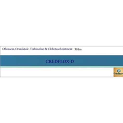 Product Name: Credflox D, Compositions of are Ofloxacin Orinadazole Terbinafine &  Clobatasol Ointment - Credence Healthcare