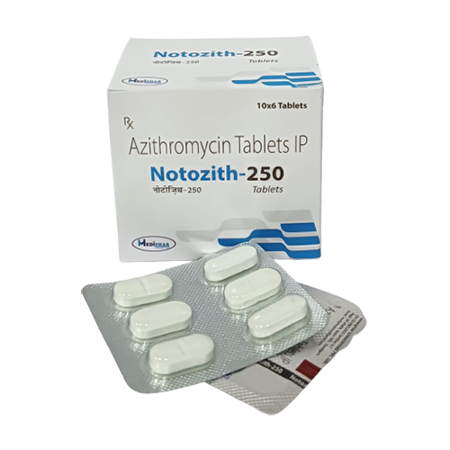 Product Name: Notozith 250, Compositions of Notozith 250 are Azithromycin Tablets IP - Mediphar Lifesciences Private Limited