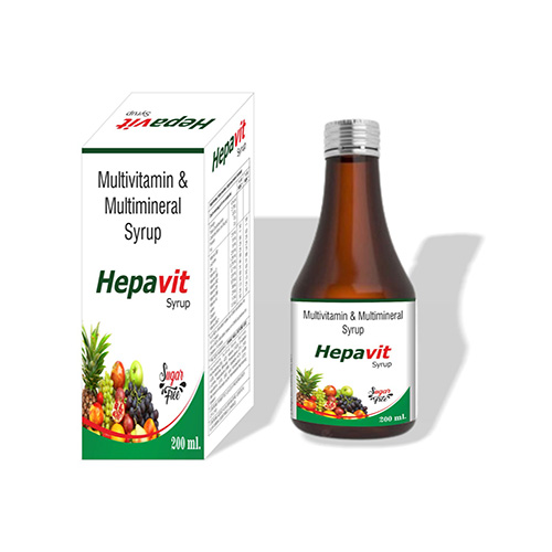 Product Name: Hepavit, Compositions of Hepavit are Multivitamin & Multimineral Syrup - Harmeda Healthcare