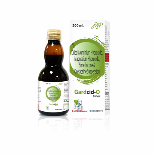 Product Name: Gardcid O, Compositions of Gardcid O are Dried Aluminium Hydroxide Magnesium Hydroxide, Simethicone & Oxetacaine Suspension - Biodiscovery Lifesciences Private Limited