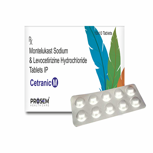 Product Name: Cetranic M, Compositions of Cetranic M are Montelukast Sodium & levocetrizine Hydrochoride Tablets IP - Prosem Healthcare