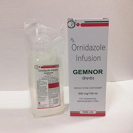 Product Name: GEMNOR, Compositions of GEMNOR are Ornidazole Infusion - Gemed Lifesciences Pvt. Ltd