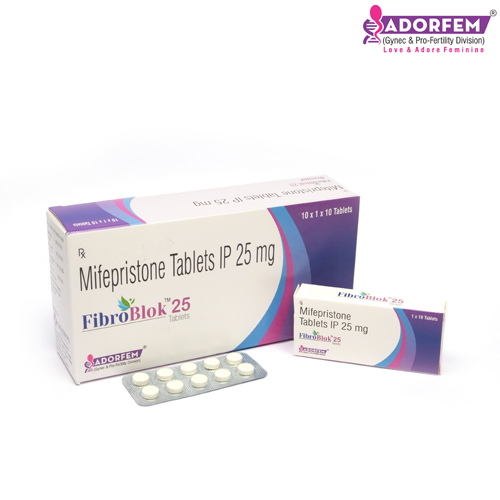 Product Name: FIBROBLOK 25, Compositions of Mifepristone Tablets IP 25 mg are Mifepristone Tablets IP 25 mg - Cheminnova Life Sciences