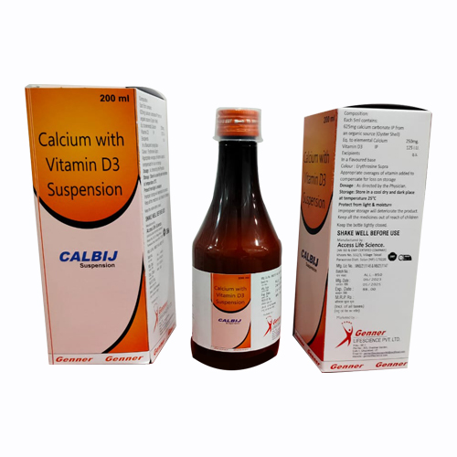 Product Name: CALBIJ, Compositions of CALBIJ are Calcium With Vitamin D3 Suspension - Access Life Science