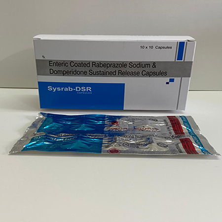 Product Name: SYSRAB DSR, Compositions of SYSRAB DSR are Enteric Coated Rabeprazole Sodium & Domperidone Sustained Release Capsules - Gemed Lifesciences Pvt. Ltd