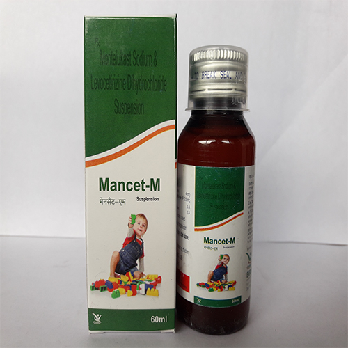 Product Name: Mancet M   Suspension , Compositions of Mancet M   Suspension  are Montelukast Soqun & Lavoceirizine Diyomocnionde Suspenson  - Orange Biotech Private Limited