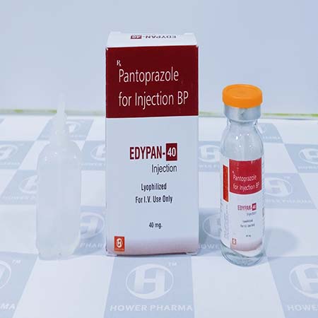 Product Name: Edypan 40, Compositions of Pantoprazole for Injection BP are Pantoprazole for Injection BP - Hower Pharma Private Limited