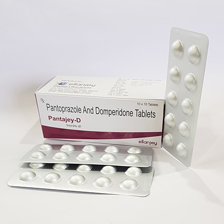 Product Name: Pantajey D, Compositions of Pantajey D are Pantoprazole And Domperidone Tablets - Ellanjey Lifesciences