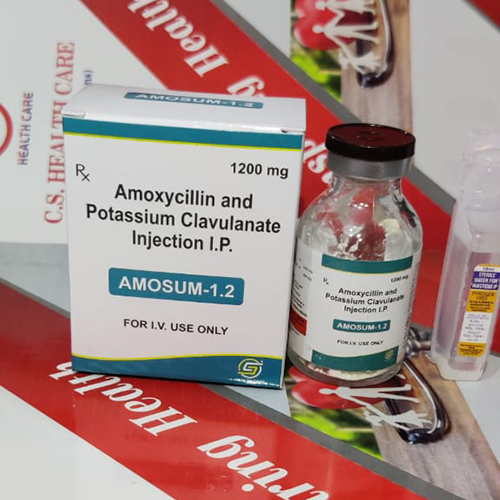 Product Name: AMOSUM 1.2, Compositions of AMOSUM 1.2 are Amoxycillin and Potassium Clavulanate Injection I.P. - C.S Healthcare