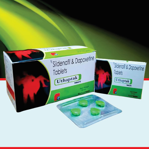 Product Name: Uthaptak, Compositions of Uthaptak are Sildenafil & Dopoxetine Tablets. - Healthkey Life Science Private Limited