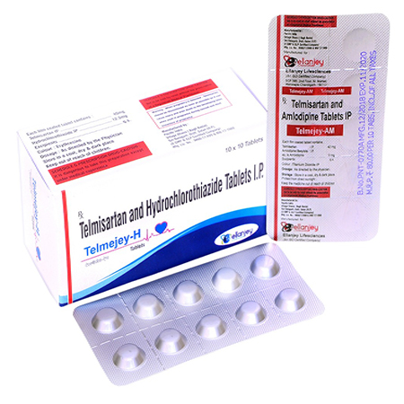 Product Name: Telmejey, Compositions of Telmejey are Telmisartan and Hydrochloride Tablets IP - Ellanjey Lifesciences