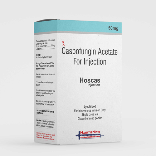 Product Name: Hoscas, Compositions of Hoscas are Caspofungin Acetate For Injection - Health Biotech Limited