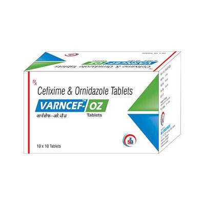 Product Name: Varncef OZ, Compositions of Varncef OZ are Cefixime & ornidazole Tablets - SB LIFESCIENCES