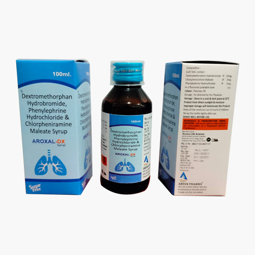 Product Name: AROXAL DX, Compositions of AROXAL DX are Dextromethorphan Hydrobromide   Phenylephrine Hydrochloride & Chlorpheniramine Mateale Syrup - Access Life Science