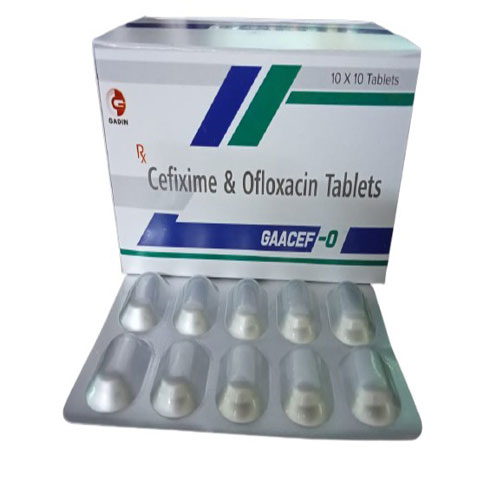 Product Name: GAACEF O, Compositions of GAACEF O are CEFIXIME 200 MG + OFLOXACINE 200 MG - Gadin Pharmaceuticals Pvt. Ltd