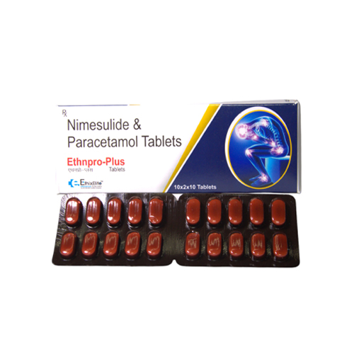 Product Name: ETHNPRO PLUS, Compositions of ETHNPRO PLUS are Nimesulide & Paracetamol Tablets  - EthixElite Lifesciences Private Limited