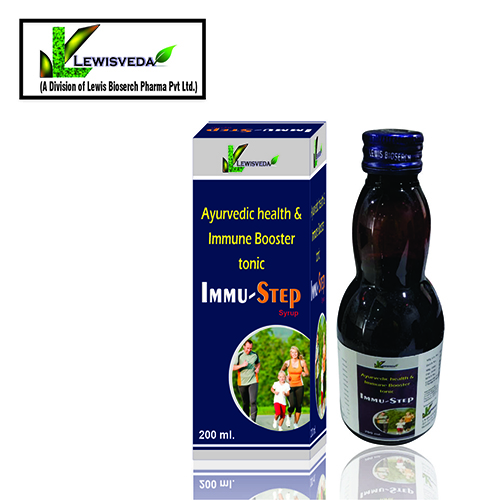 Product Name: Immu Step, Compositions of Immu Step are Ayurvedic health Immune Booster tonic - Lewis Bioserch Pharma Pvt. Ltd