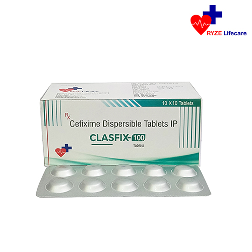 Product Name: CLASFIX 100, Compositions of Cefixime Dispersible Tablets IP  are Cefixime Dispersible Tablets IP  - Ryze Lifecare